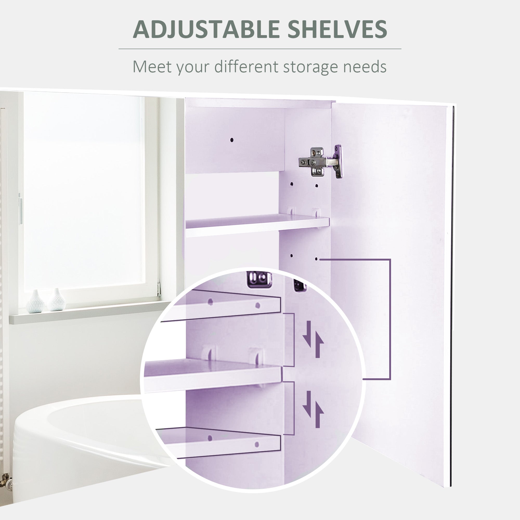 Double Door Wall Mounted Bathroom Mirror