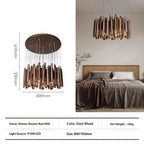 Minimalist Wood Chandelier, Light or Dark Finish, 16–47 in.