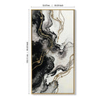 Framed Black and White Abstract Canvas Wall Art, Minimalist Prints, Set of 2