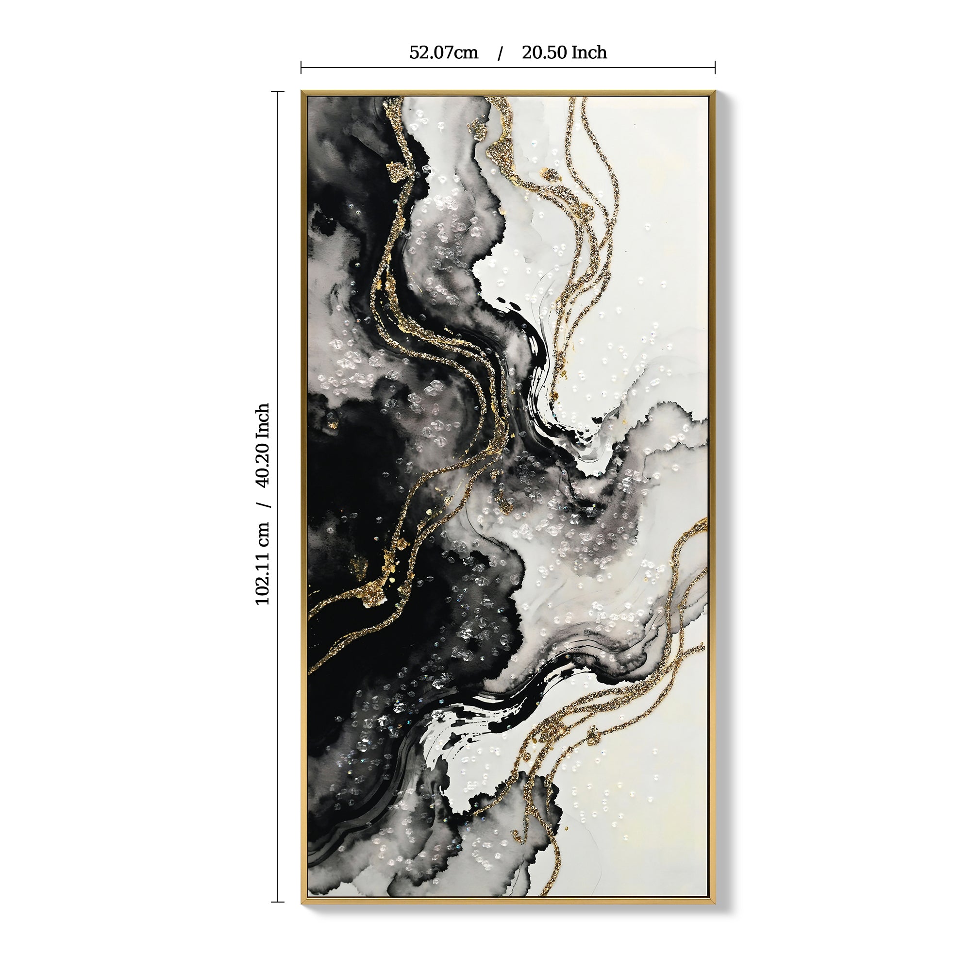Framed Black and White Abstract Canvas Wall Art, Minimalist Prints, Set of 2