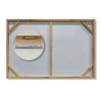 Vintage Framed Canvas Wall Art, Floral Meadow Landscape Print, Green and Ivory, for Living Room — detail view
