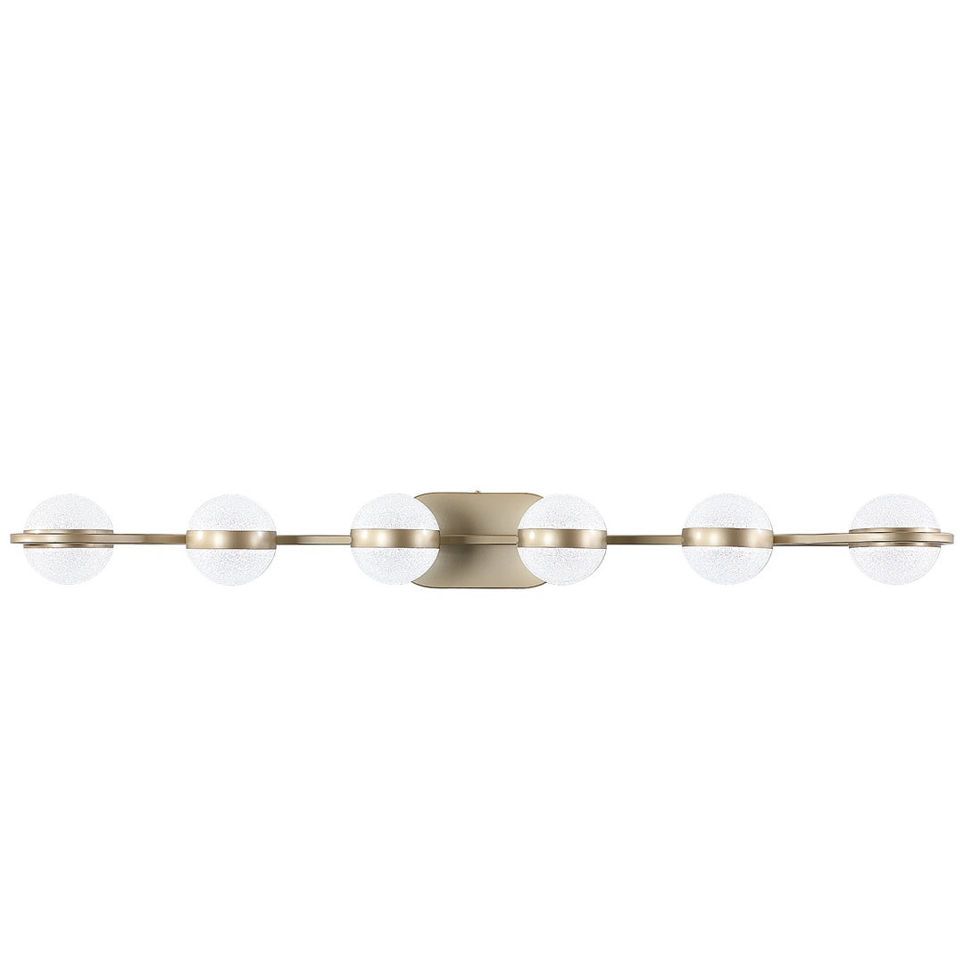 Minimalist Gold LED Bathroom Vanity Light, 6-Light Acrylic Wall Sconce, 43 in. for Over Mirror — detail view 2