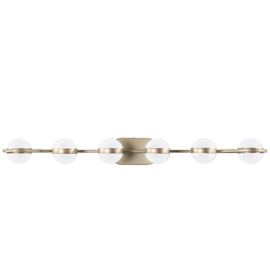 Minimalist Gold LED Bathroom Vanity Light, 6-Globe Sphere Wall Sconce for Over Mirror