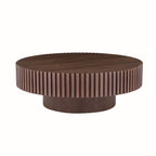 Round Pedestal Coffee Table, Walnut, 31.5 in
