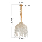 Crystal 5-Light Waterfall Chandelier, Cascading Bead Strings, Gold Finish, 16 in.