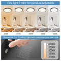 Black Dimmable LED Flush Mount Ceiling Light, Ultra-Thin 12 in., Set of 6