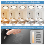 Black Dimmable LED Flush Mount Ceiling Light, Ultra-Thin 12 in., Set of 6