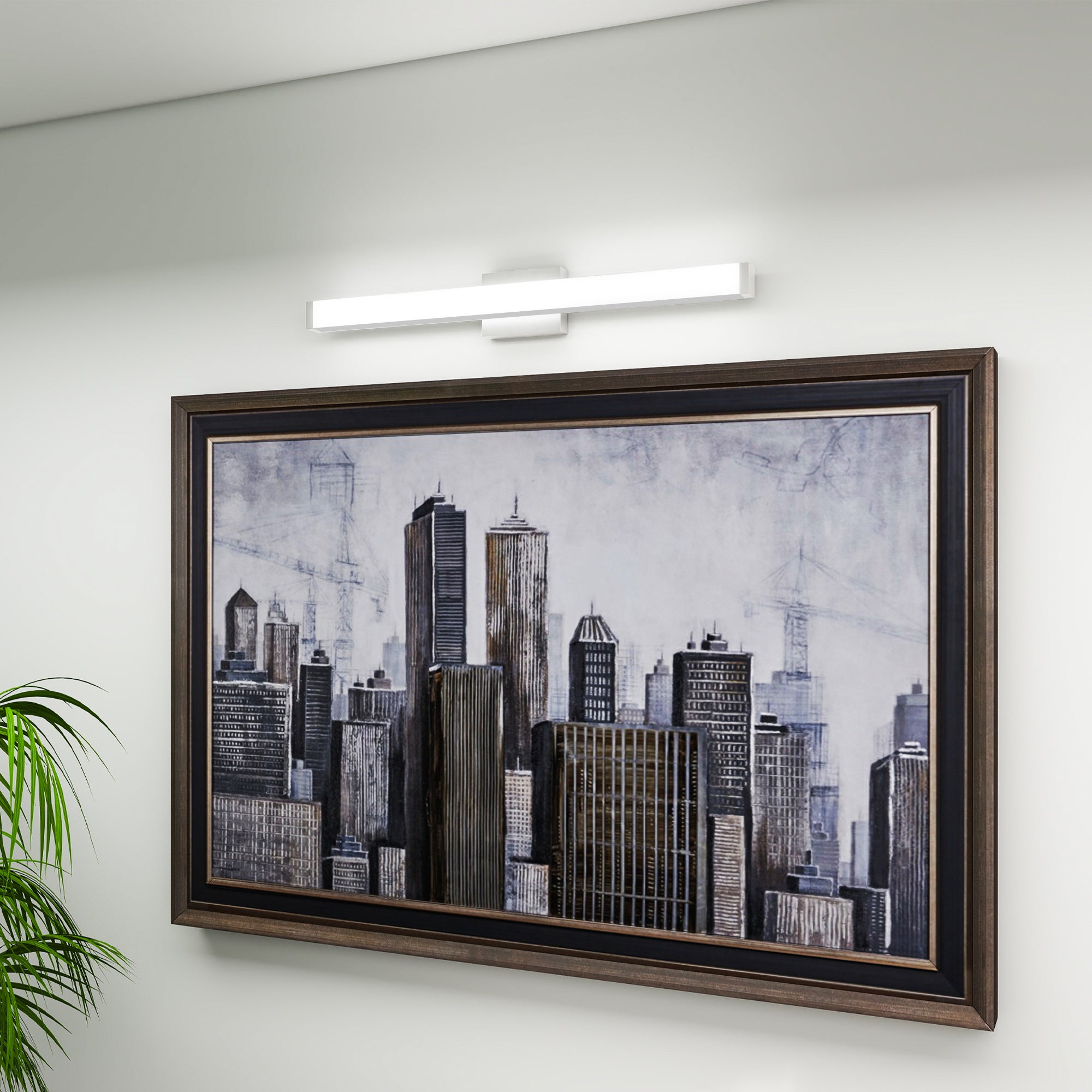 Bathroom Vanity Light Brushed Nickel Square LED 33inch 18W 6000K Cool