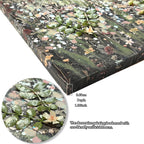 Vintage Framed Canvas Wall Art, Floral Meadow Landscape Print, Green and Ivory, for Living Room — detail view 2