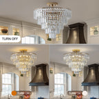Gold K9 Crystal Chandelier, Elegant Ceiling Light Fixture, 19.3 in.