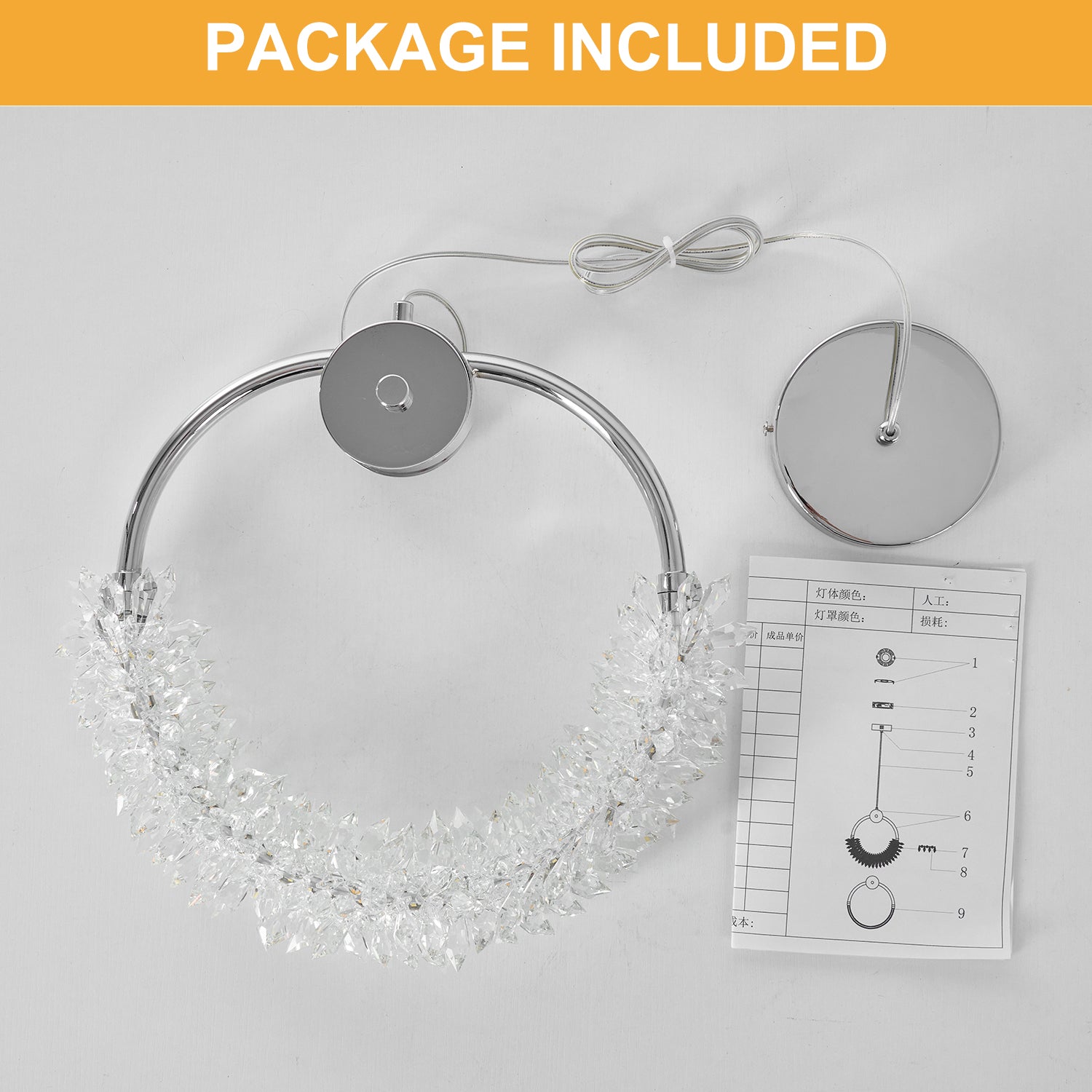 Modern Crystal Chandelier Bedside Lamp Cristal LED Hanging Bar Lightin