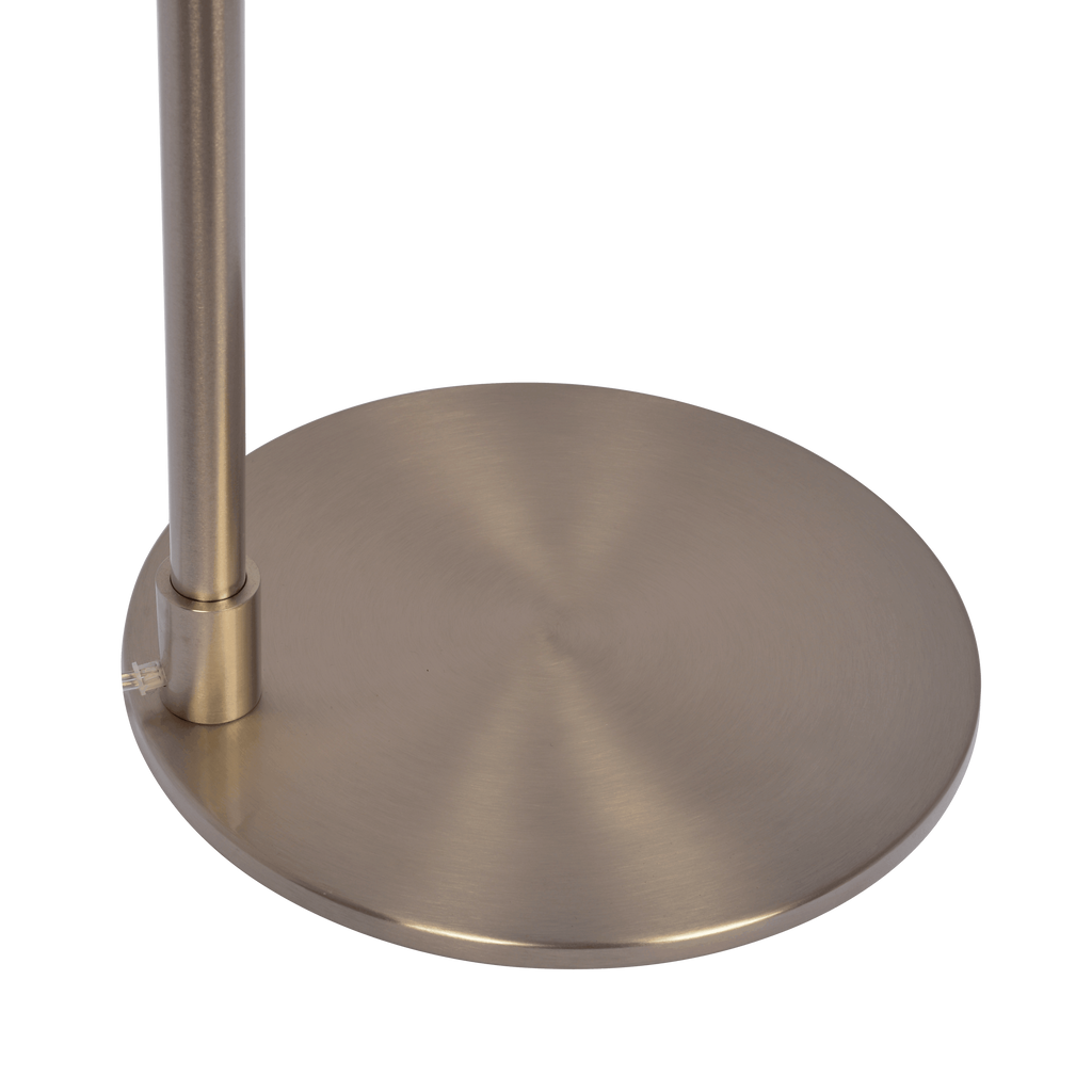 Brushed Nickel Floor Lamp, Rotary Switch, White Linen Shade, Metal Base