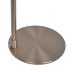 Brushed Nickel Floor Lamp, Rotary Switch, White Linen Shade, Metal Base