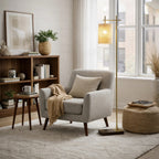 Tall Corner Floor Lamp, Bamboo Lampshade, Dark Brown & Gold Finish