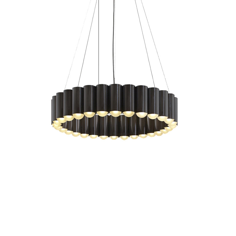 Sculptural Carousel Pendant Chandelier, Gold Fluted Metal, 24–47 in Wide