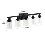 31 Modern Black 5-Light Bathroom Vanity Light Fixture