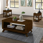 Rectangular Wood Coffee Table, Natural Grain