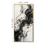 Framed Black and White Abstract Canvas Wall Art, Minimalist Prints, Set of 2