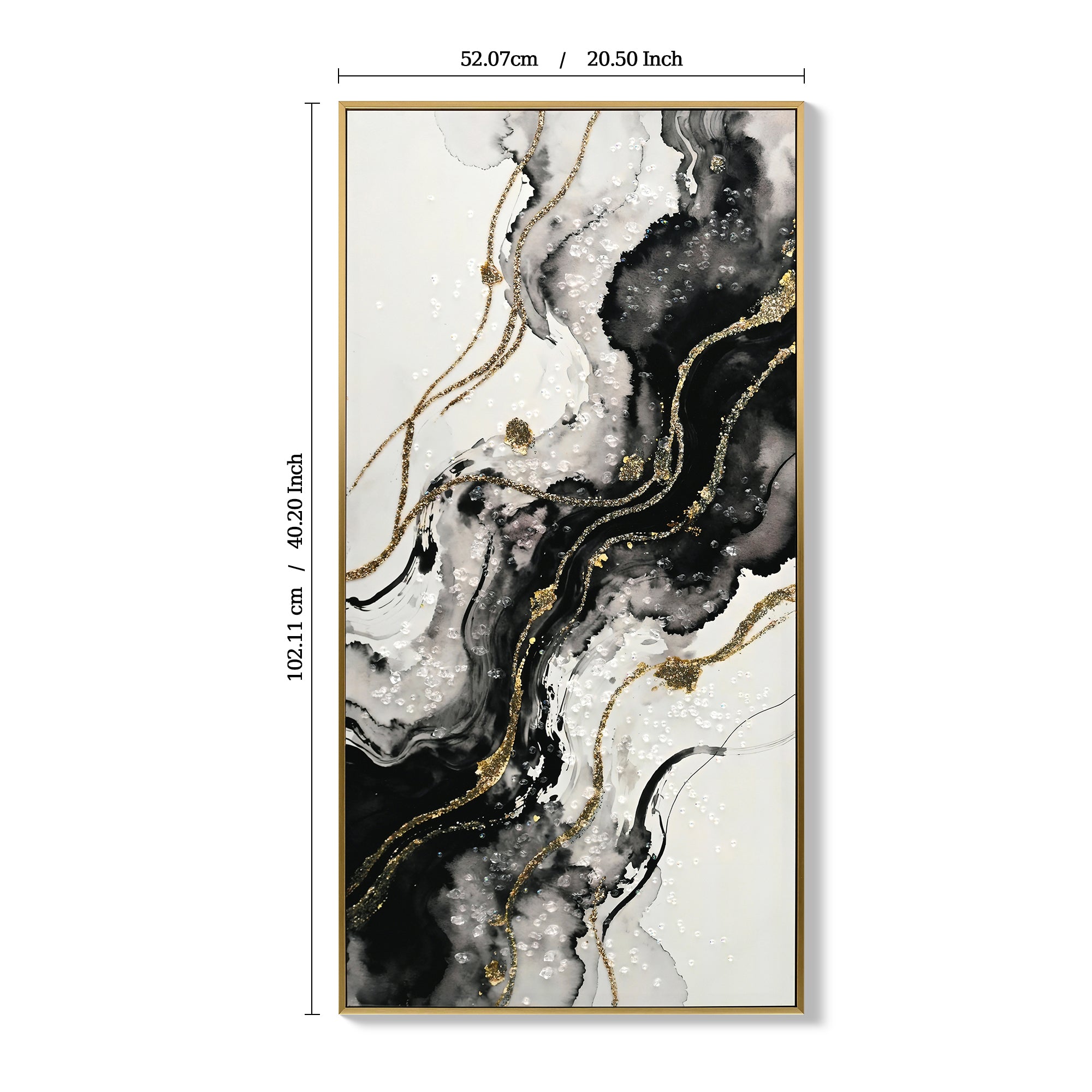 Framed Black and White Abstract Canvas Wall Art, Minimalist Prints, Set of 2