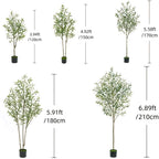 Artificial Olive Tree, Faux Potted Silk Floor Plant, Tall Indoor Tree