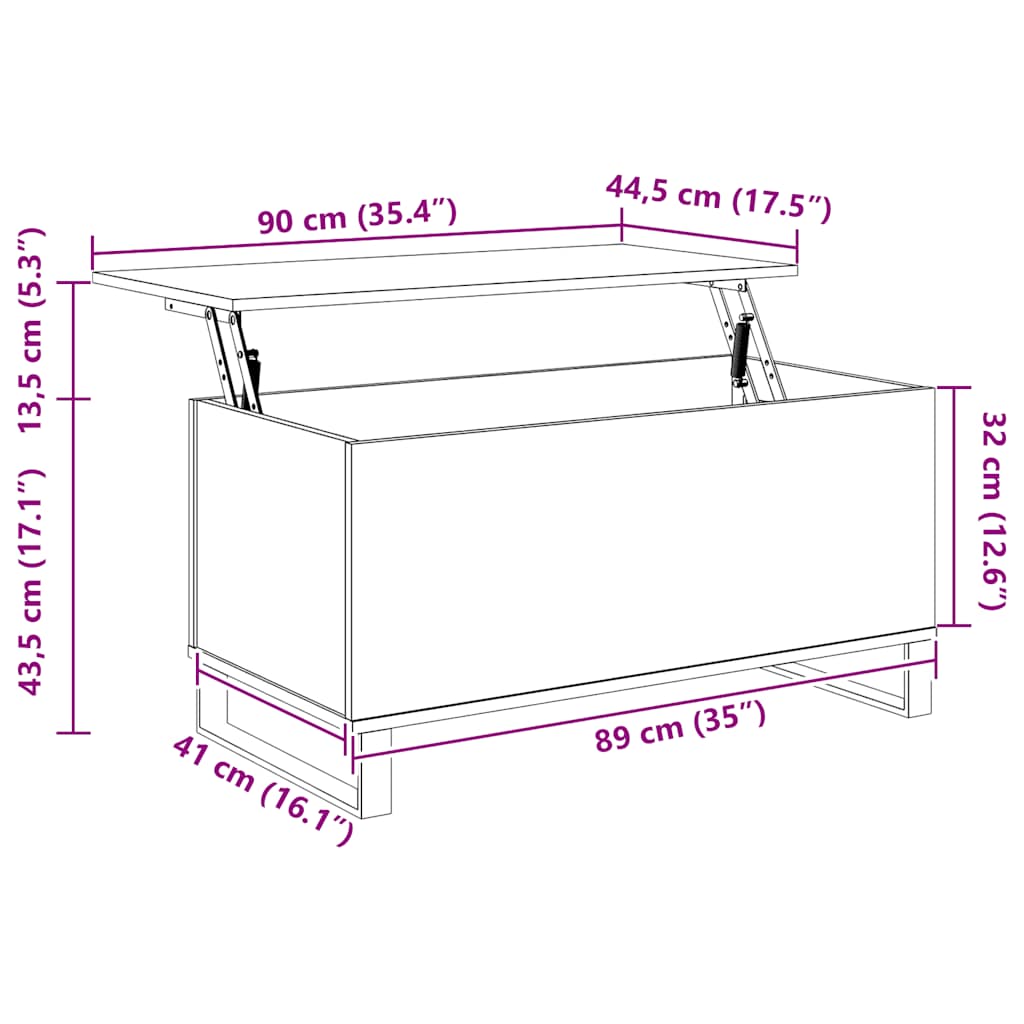 Oak-Look Coffee Table, 35 in