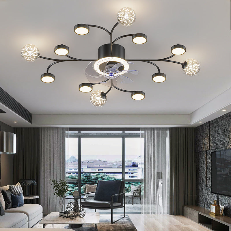 Smart LED Ceiling Fan Light with Remote, 21 or 39 in., Black or Gold
