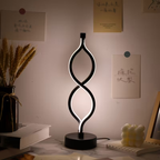2Pcs Modern Wave-Shaped USB Desk Lamp With 3-Color Dimmable Lighting F