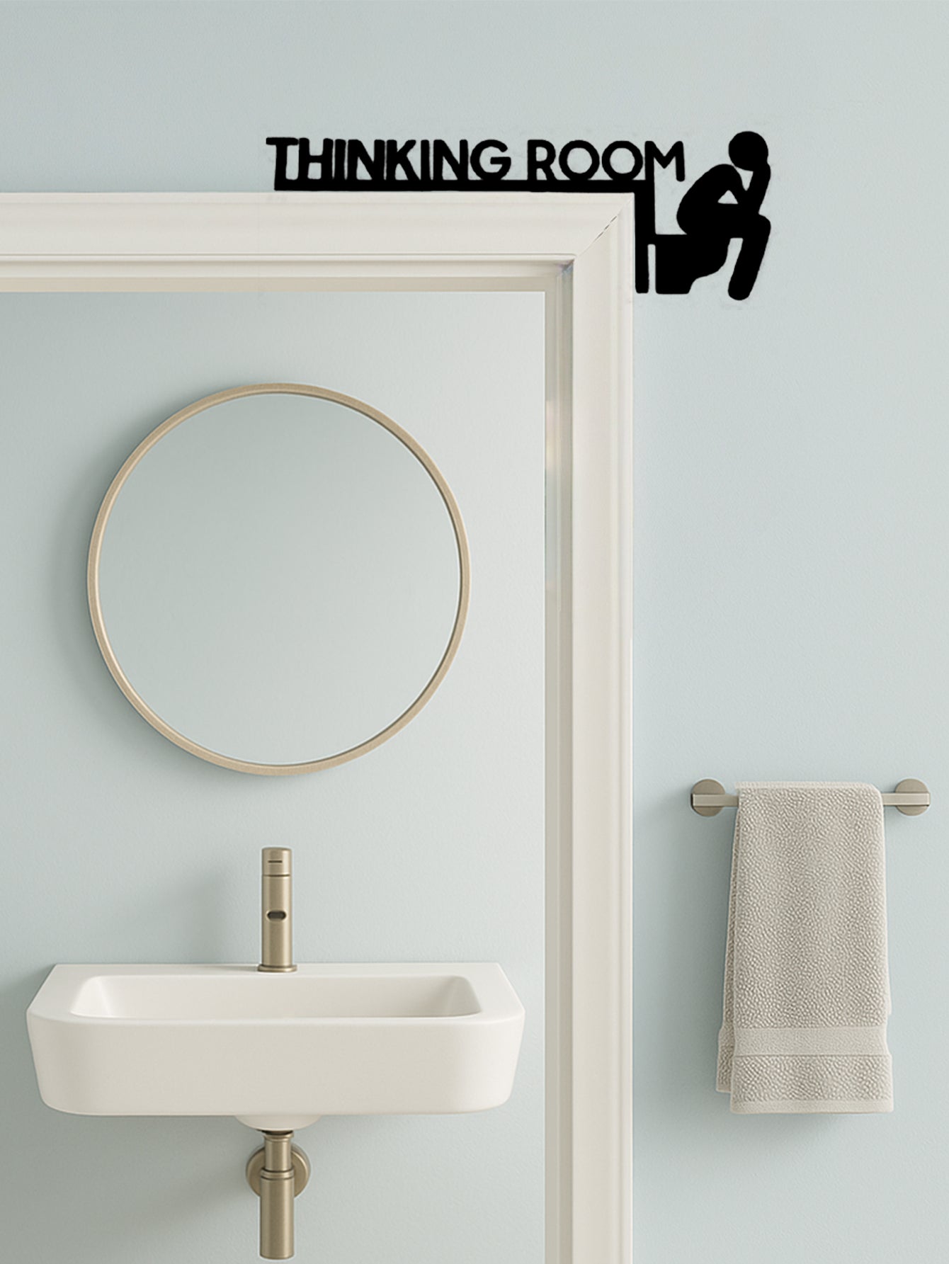 1pc Modern Metal Toilet Door Sign