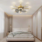 Starry Globe Ceiling Fan with LED Light, Milky White or Star Shades