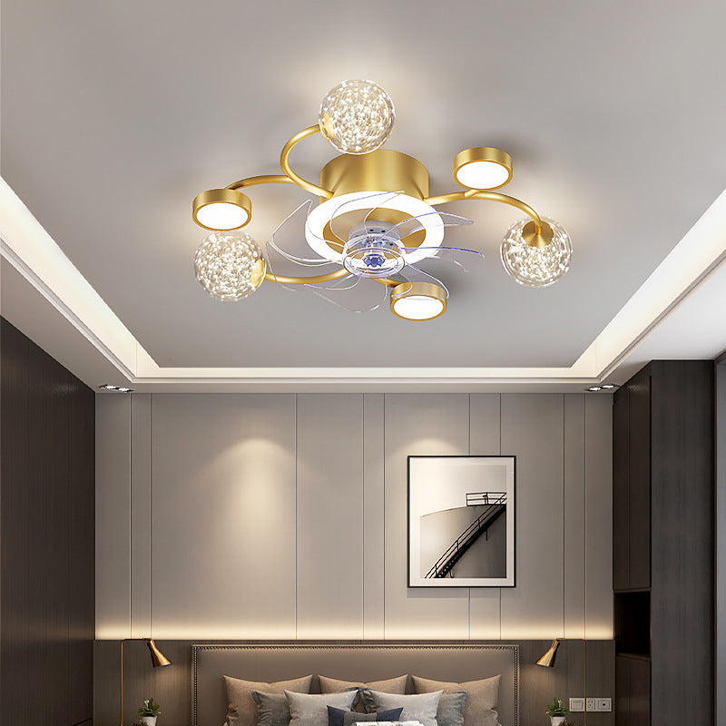 Smart LED Ceiling Fan Light with Remote, 21 or 39 in., Black or Gold