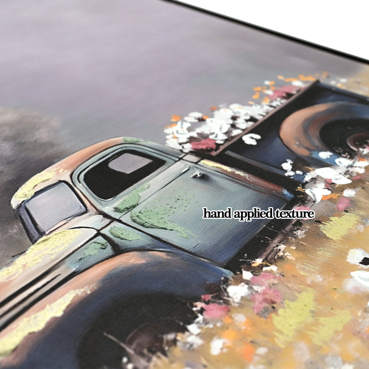 Farmhouse Vintage Truck Canvas Wall Art, Country Barn Print, White, for Living Room — detail view 3