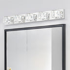 35 Modern Crystal 5-Light LED Wall Sconce -Elegant Chrome Bathroom Van