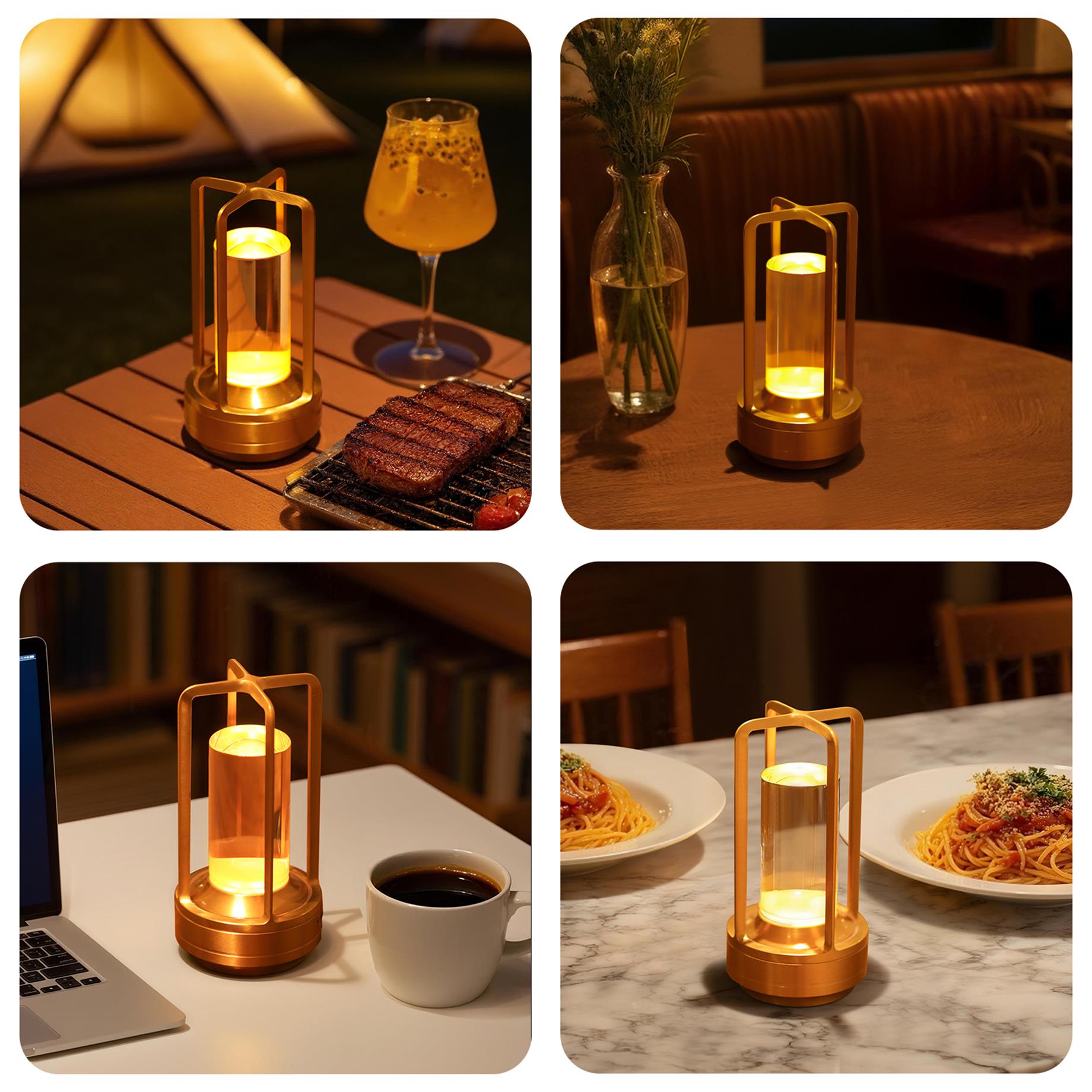 2pcs Portable Touch Control Table Lamp With 5000mAh Battery