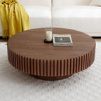 Round Pedestal Coffee Table, Walnut, 31.5 in