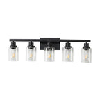 31 Modern Black 5-Light Bathroom Vanity Light Fixture
