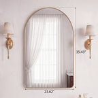 Arched Metal Frame Wall Mirror, Modern Bathroom Vanity Mirror Over Sink