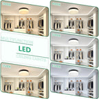 Black 12 in. LED Flush Mount Ceiling Light, Round Low-Profile Fixture