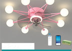 Starry Globe Ceiling Fan with LED Light, Milky White or Star Shades