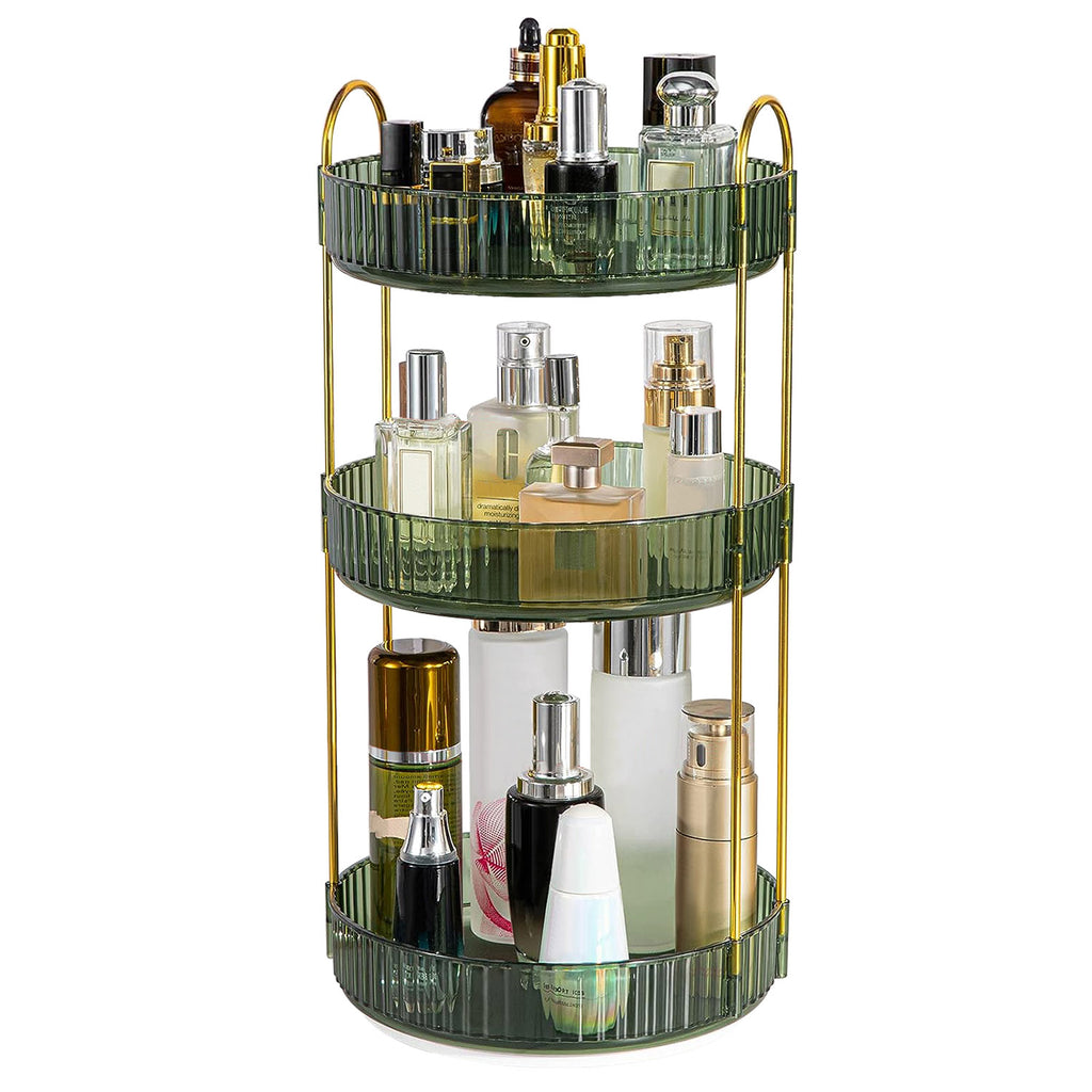 1 Set 3 Tier Rotating Makeup Organizer 360 Degree Spinning Perfume Cos