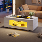 LED Smart Coffee Table with App Control, White
