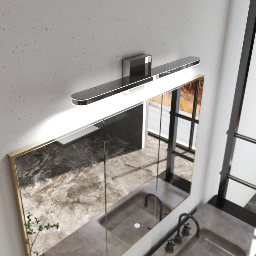 Modern Bathroom Light Fixtures Dimmable LED Vanity Lights Chrome Lamps