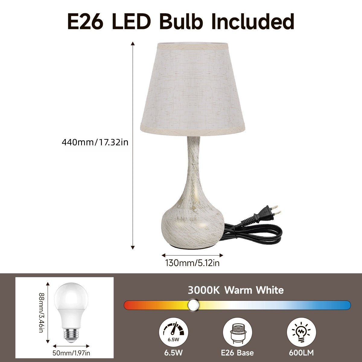 Touch Bedside Lamp Set Of 2