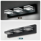 Matte Black Vanity Light Fixtures 3 Lights Up And Down LED Modern Bath