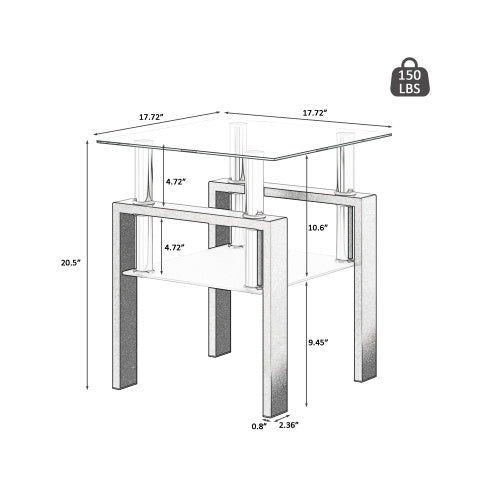 Modern Metal Coffee Table | 2-Layer Structure