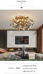 8-Light Stainless Steel Branch Chandelier, 15 in. or 20 in.