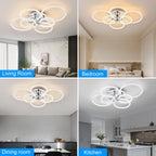 Modern Chrome 6-Light LED Flush Mount Ceiling Light, Acrylic Shade, 23.6 in.