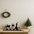Rustic Wooden Antler Candle Holder Set
