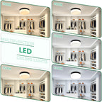 Low-Profile LED Flush Mount Ceiling Light, 3 Color Modes, Energy-Saving 24W