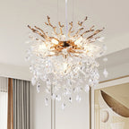 7-Light Gold Tree Branch Crystal Chandelier, 18 In. Wide