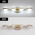 28in Golden Minimalist LED Bathroom Vanity Light With Crystal Sand Acr